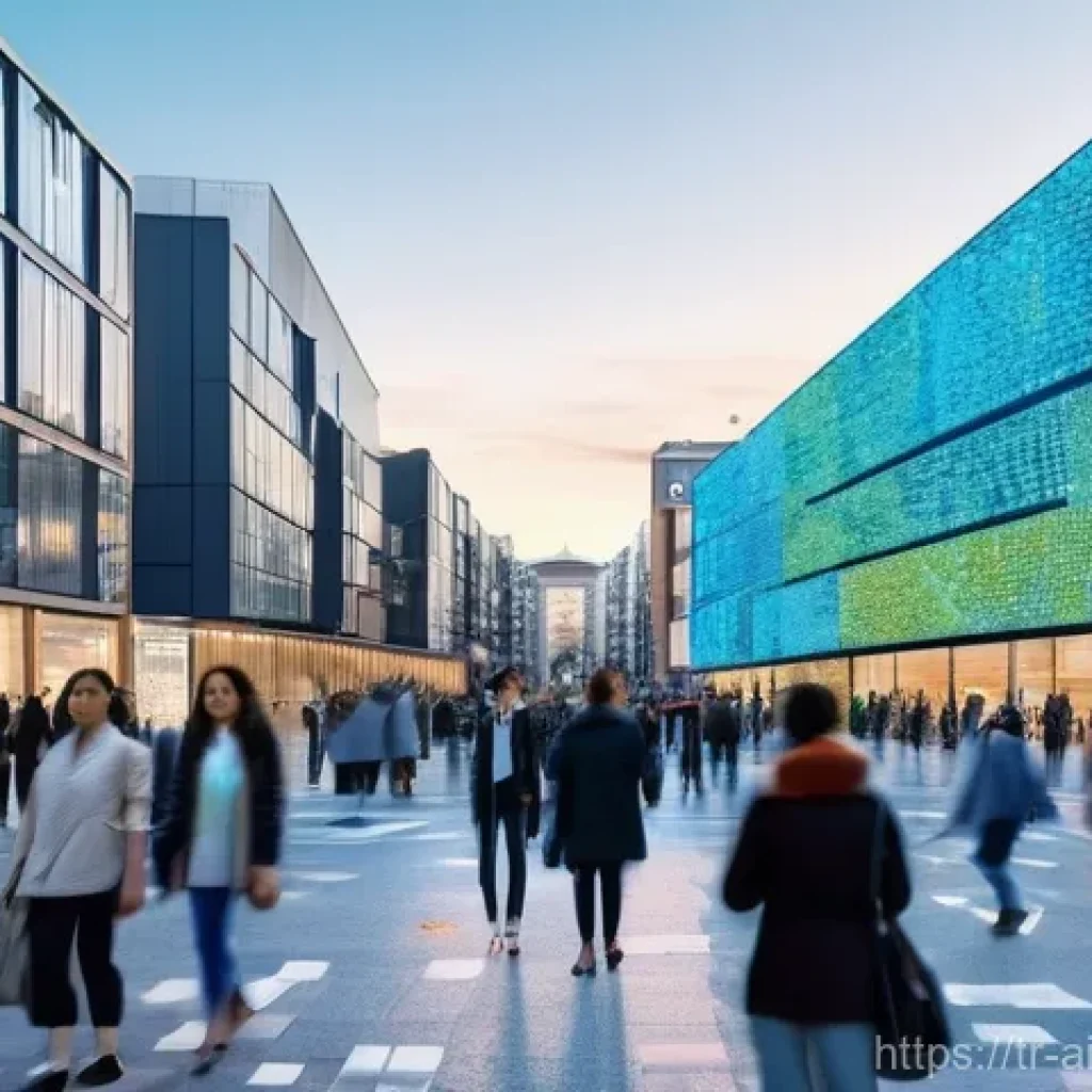 AI 윤리와 AI 윤리적 AI 비판 - **Prompt: The Unseen Threads of AI in Daily Life**
A vibrant, modern city square bustling with a...