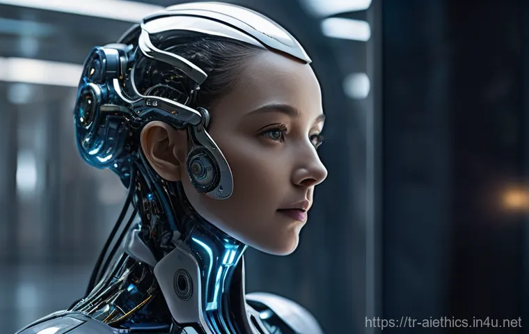 AI 윤리와 AI 윤리적 AI 연구 결과 - **Prompt 1: The Conscience of the Machine**
    "A highly advanced, humanoid AI with an elegant, alm...