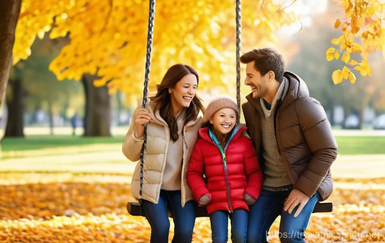 AI 윤리와 AI 윤리 사례 연구 - A cheerful family of four, consisting of parents and two children (a boy and a girl, aged 7 and 9), ...